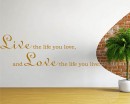 Live the Life Quotes Wall Decal Motivational Vinyl Art Stickers